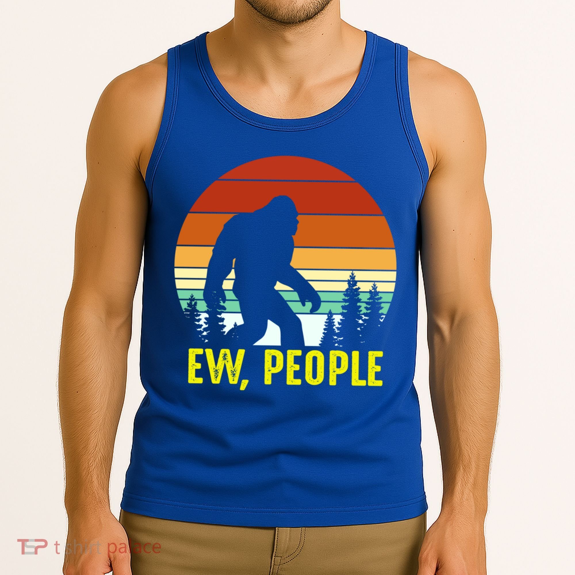 Ew People, Funny Bigfoot Introvert Antisocial Nature Hiking Tank Top