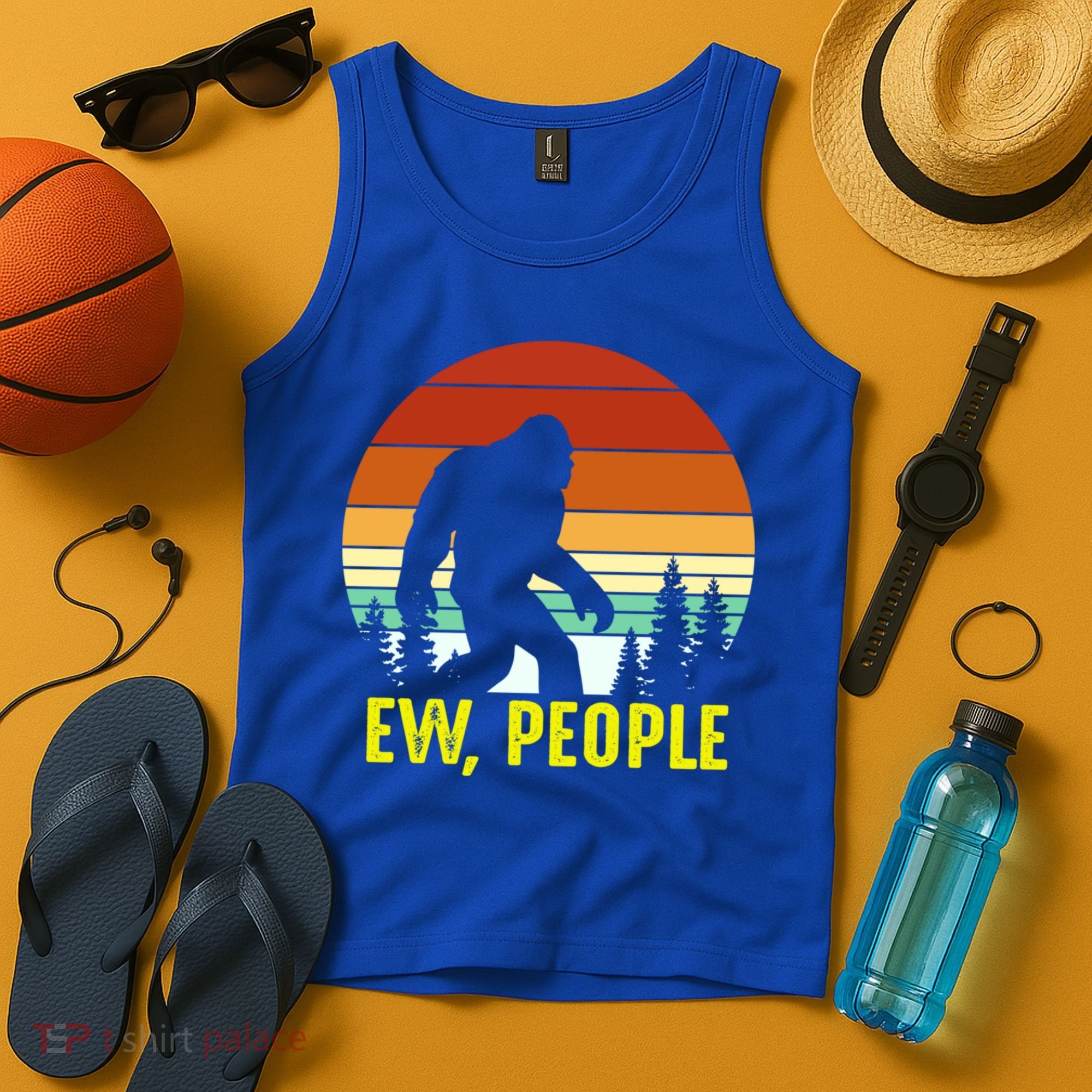 Ew People, Funny Bigfoot Introvert Antisocial Nature Hiking Tank Top