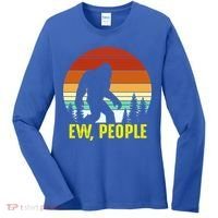 Ew People, Funny Bigfoot Introvert Antisocial Nature Hiking Women's Long Sleeve Shirt thumb 0