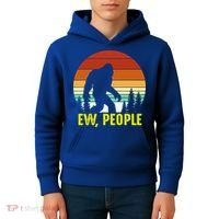 Ew People, Funny Bigfoot Introvert Antisocial Nature Hiking Kids Hoodie thumb 4