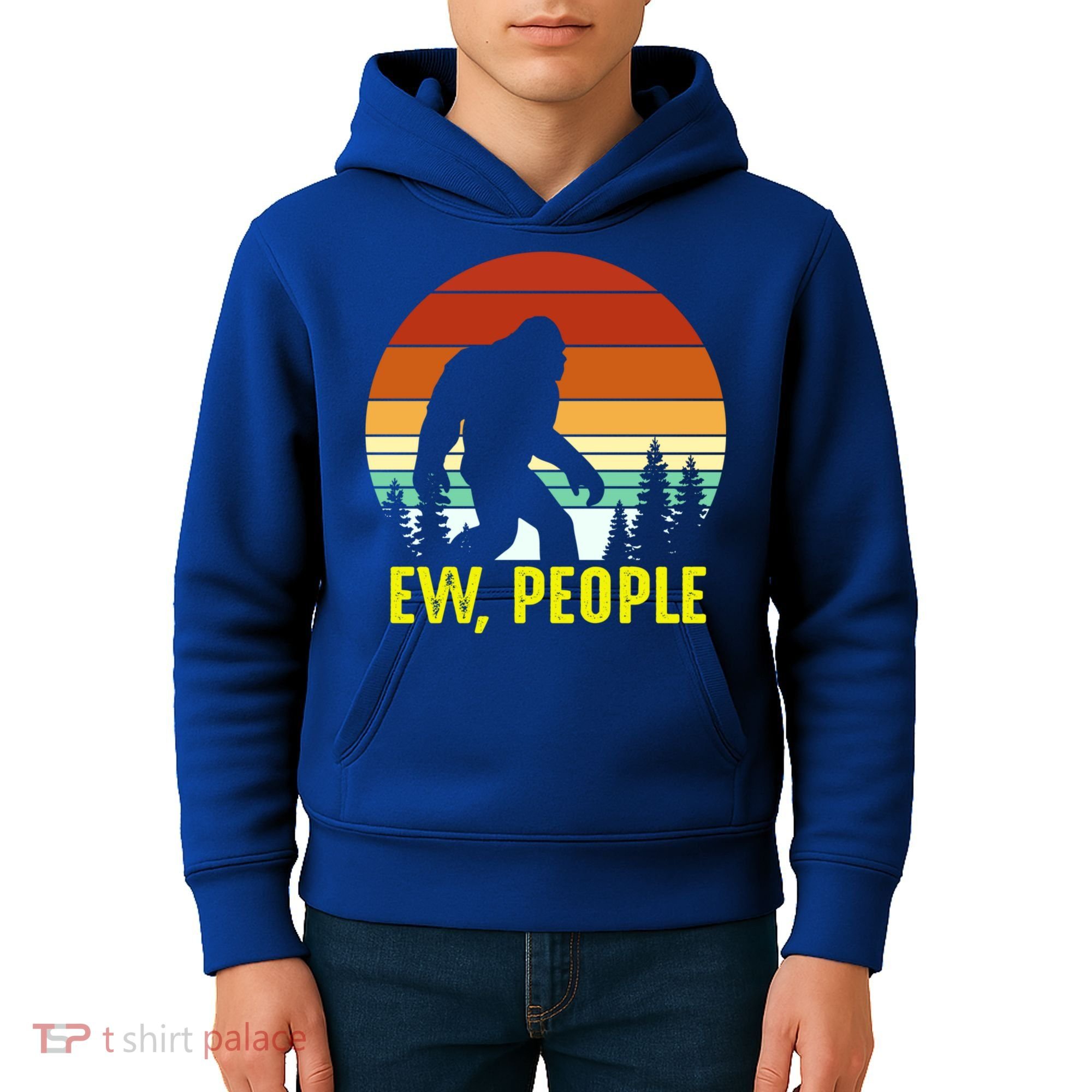 Ew People, Funny Bigfoot Introvert Antisocial Nature Hiking Kids Hoodie