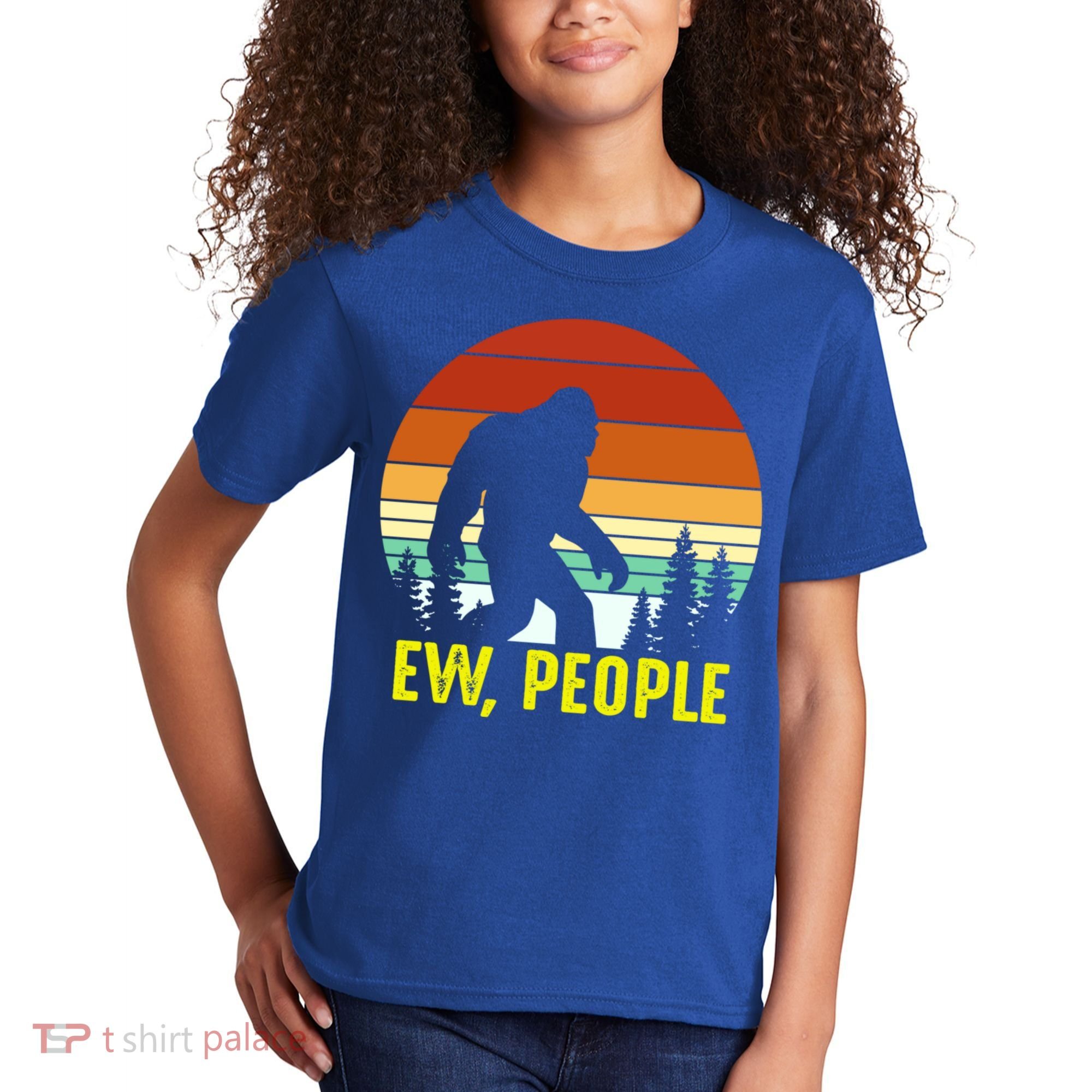 Ew People, Funny Bigfoot Introvert Antisocial Nature Hiking Kids T-Shirt