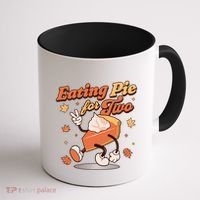 Eating Pie For Two Thanksgiving Pregnancy Announcet Funny Gift Coffee Mug thumb 1