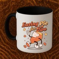 Eating Pie For Two Thanksgiving Pregnancy Announcet Funny Gift Coffee Mug thumb 2
