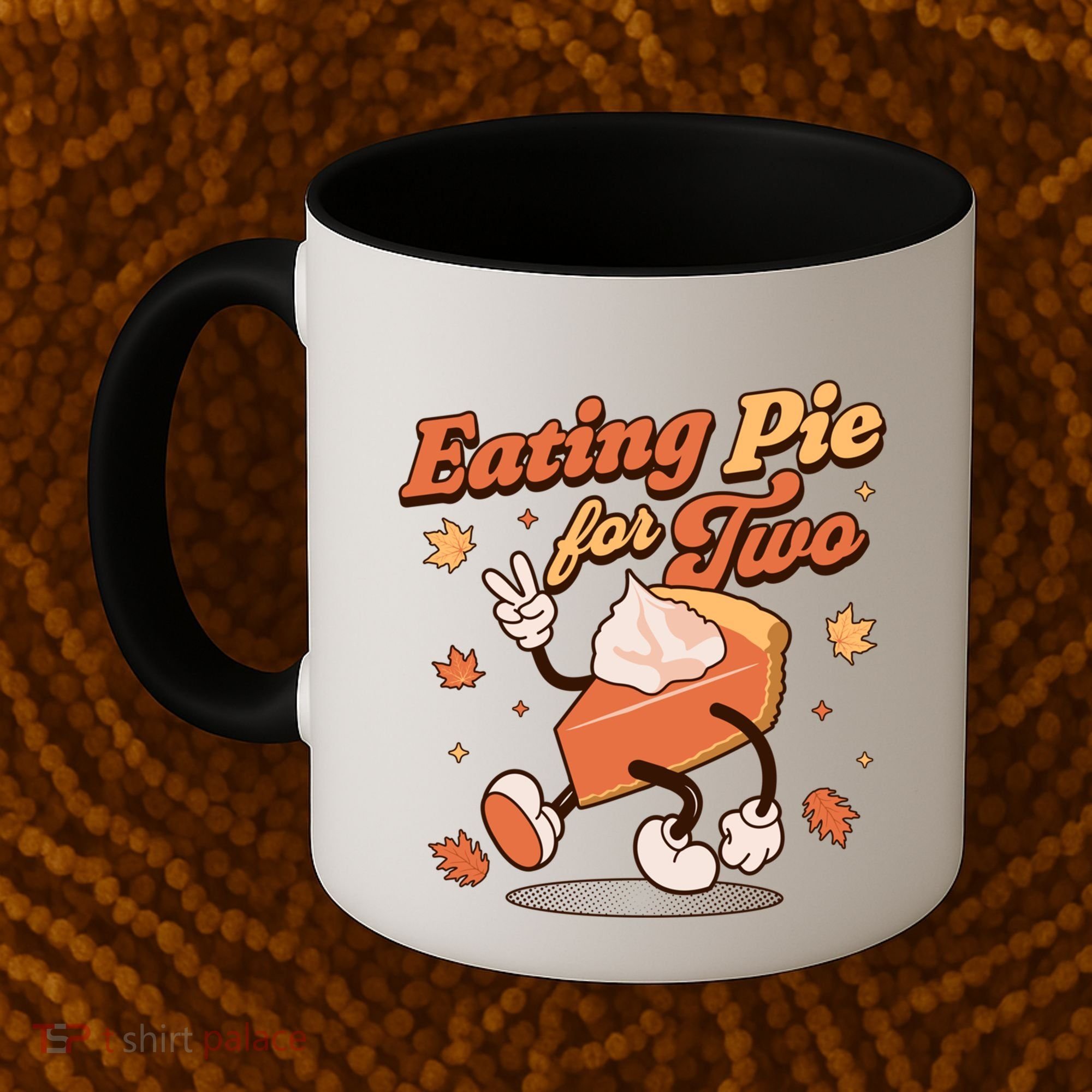 Eating Pie For Two Thanksgiving Pregnancy Announcet Funny Gift Coffee Mug
