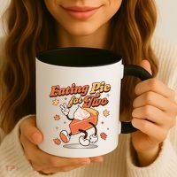 Eating Pie For Two Thanksgiving Pregnancy Announcet Funny Gift Coffee Mug thumb 3