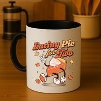 Eating Pie For Two Thanksgiving Pregnancy Announcet Funny Gift Coffee Mug thumb 4