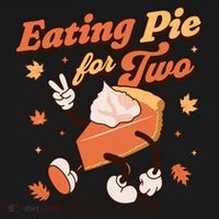 Eating Pie For Two Thanksgiving Pregnancy Announcet Funny Gift Women's Hoodie thumb 2