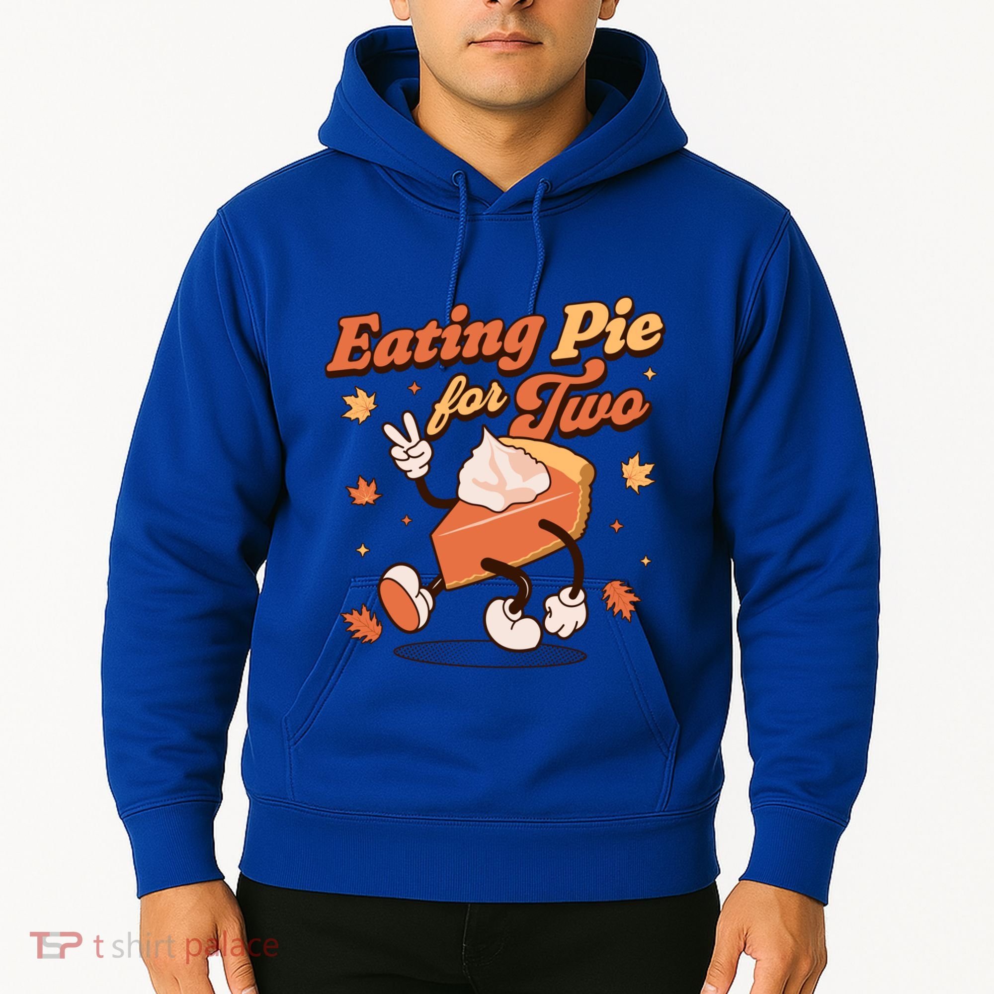 Eating Pie For Two Thanksgiving Pregnancy Announcet Funny Gift Hoodie