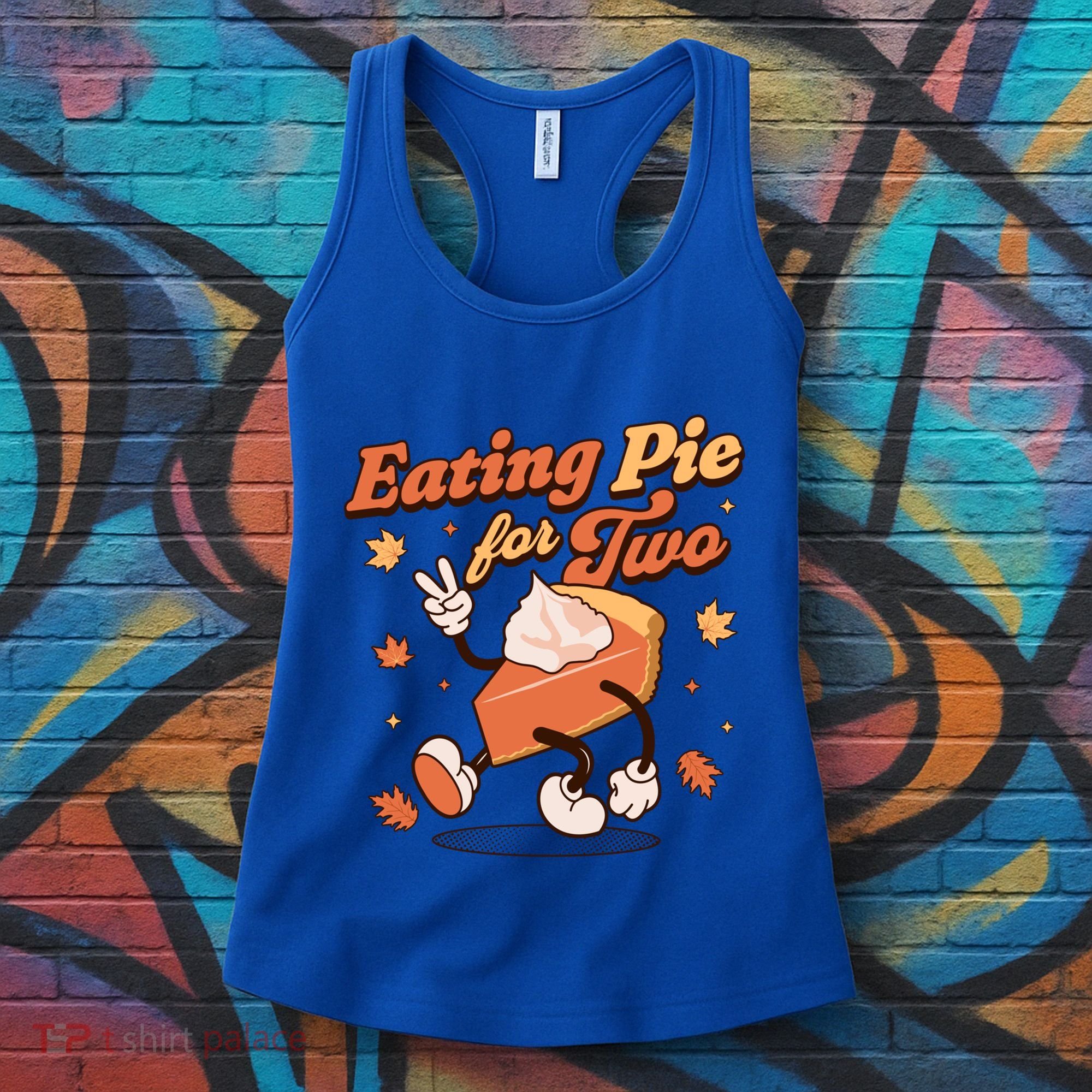 Eating Pie For Two Thanksgiving Pregnancy Announcet Funny Gift Women's Tank Top