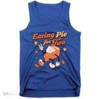 Eating Pie For Two Thanksgiving Pregnancy Announcet Funny Gift Tank Top thumb 0