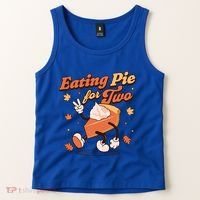 Eating Pie For Two Thanksgiving Pregnancy Announcet Funny Gift Tank Top thumb 2