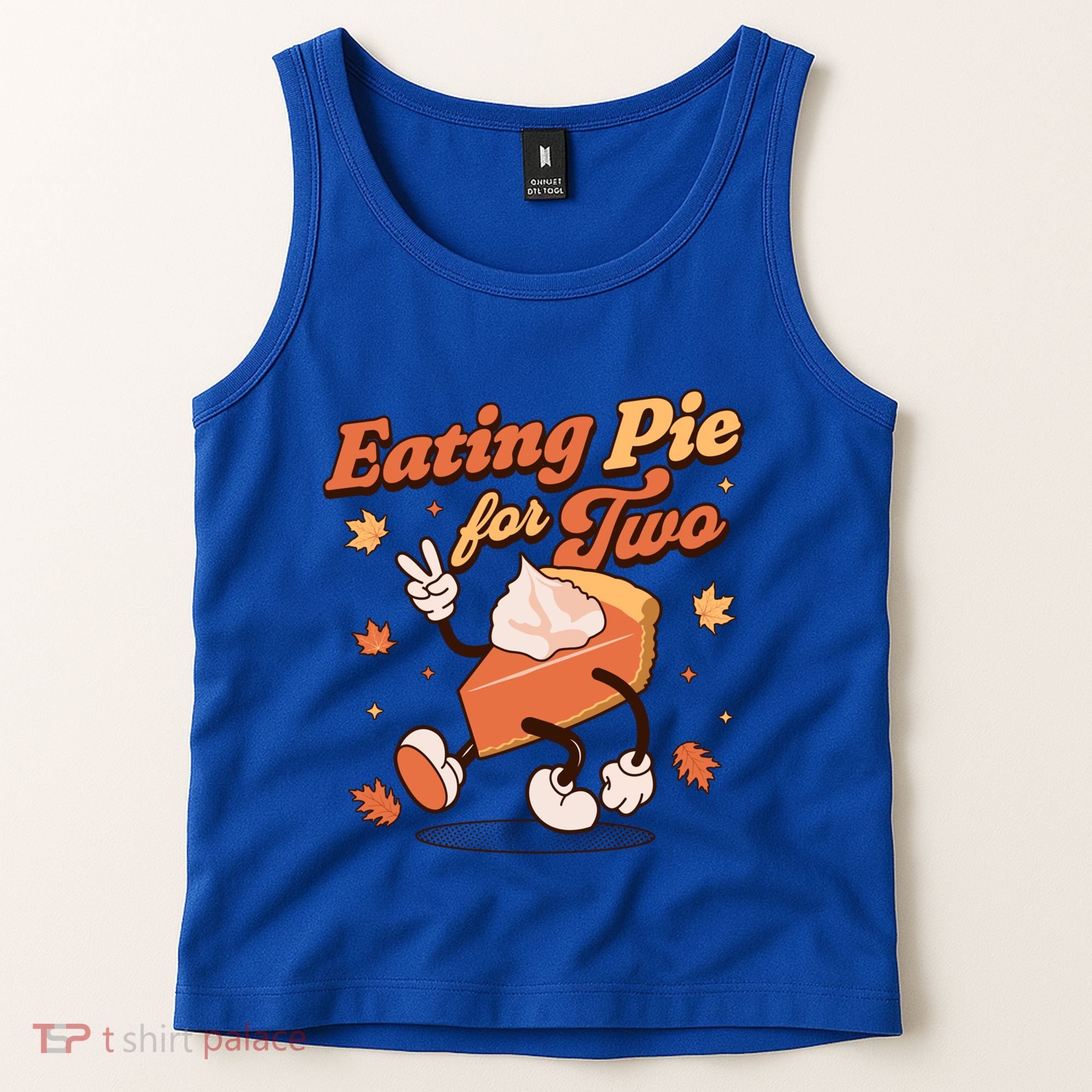 Eating Pie For Two Thanksgiving Pregnancy Announcet Funny Gift Tank Top