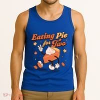 Eating Pie For Two Thanksgiving Pregnancy Announcet Funny Gift Tank Top thumb 3