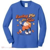 Eating Pie For Two Thanksgiving Pregnancy Announcet Funny Gift Kids Long Sleeve Shirt thumb 0