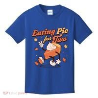 Eating Pie For Two Thanksgiving Pregnancy Announcet Funny Gift Kids T-Shirt thumb 0