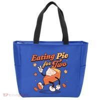 Eating Pie For Two Thanksgiving Pregnancy Announcet Funny Gift Tote Bag thumb 0