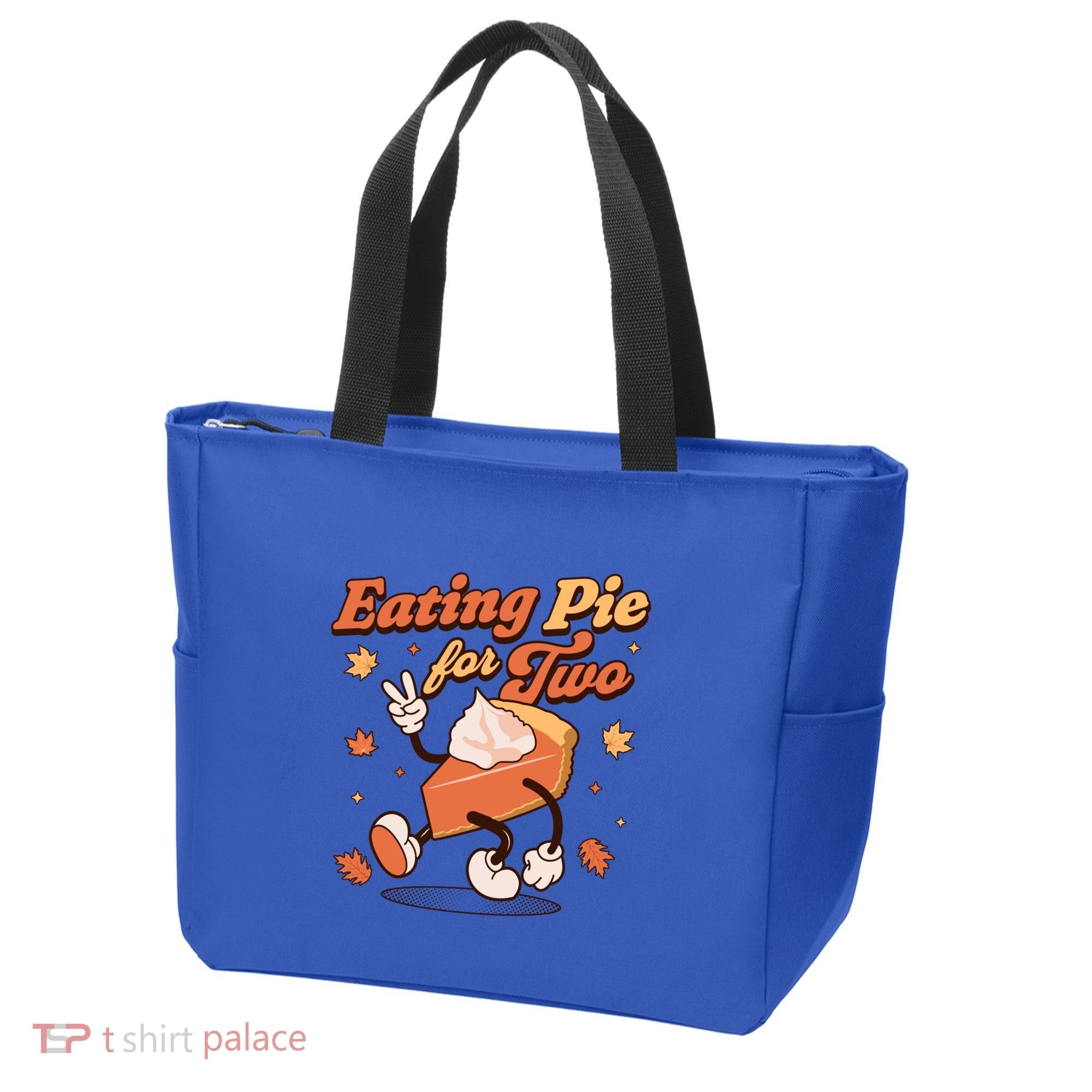 Eating Pie For Two Thanksgiving Pregnancy Announcet Funny Gift Tote Bag