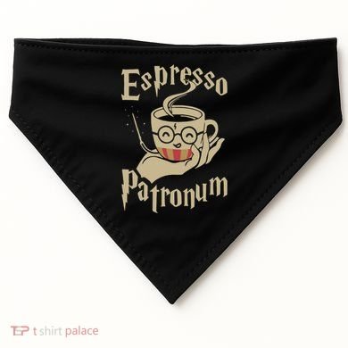 Espresso Patronum For Coffee Lovers Funny Wizard USA-Made Doggie Bandana