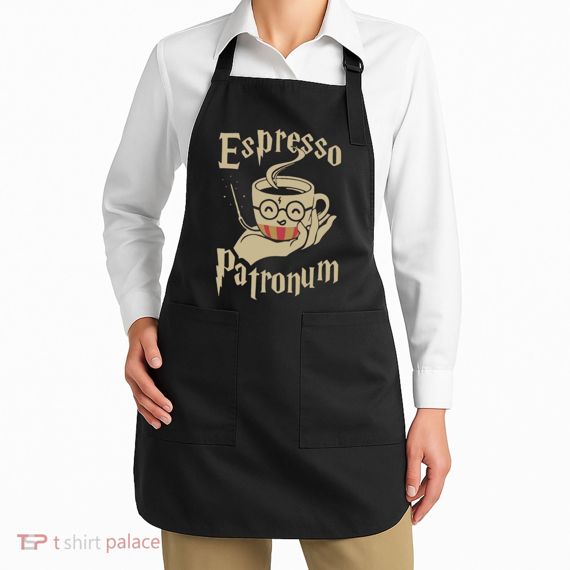 Espresso Patronum For Coffee Lovers Funny Wizard Apron
