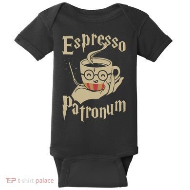 Espresso Patronum For Coffee Lovers Funny Wizard Baby Bodysuit