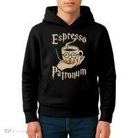 Espresso Patronum For Coffee Lovers Funny Wizard Kids Hoodie thumb 4