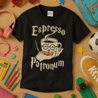 Espresso Patronum For Coffee Lovers Funny Wizard Kids T-Shirt thumb 3