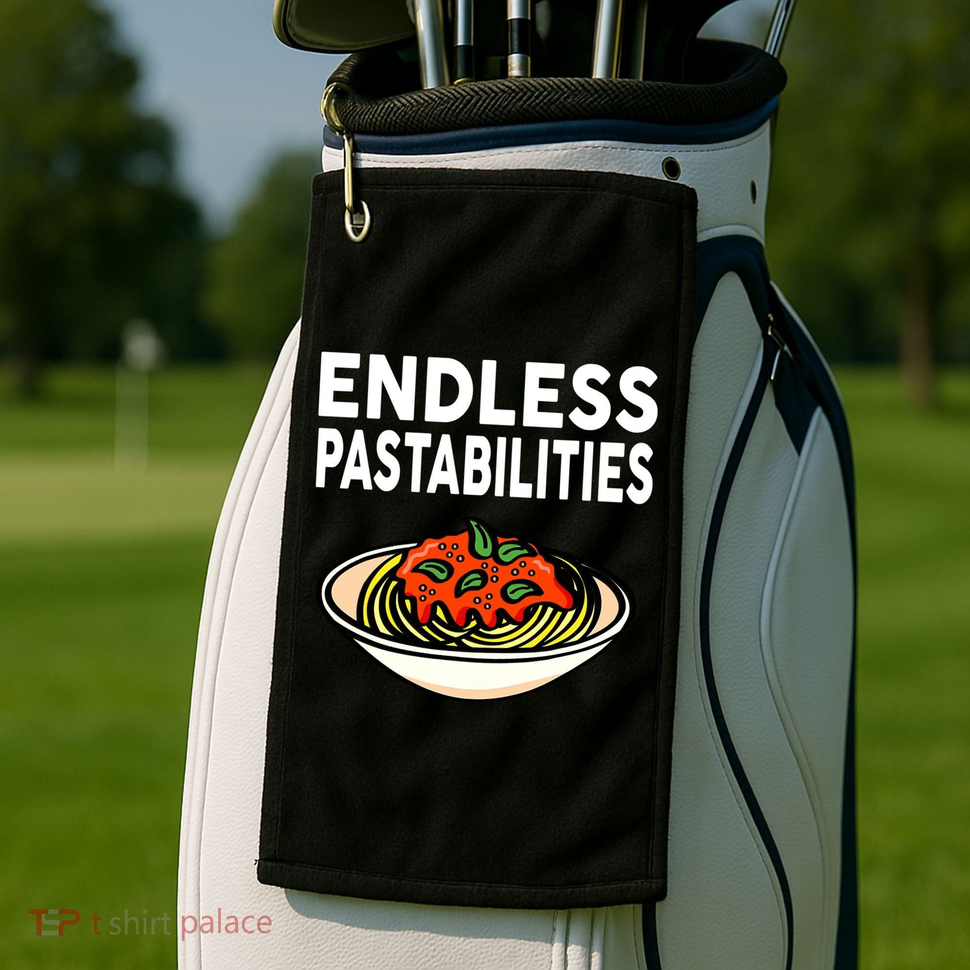 Endless Pastabilities Funny Pasta Spaghetti Golf Towel