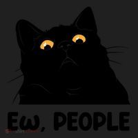 Ew People Funny Black Cat Lover Fun Cat Saying Women's Sweatshirt thumb 2