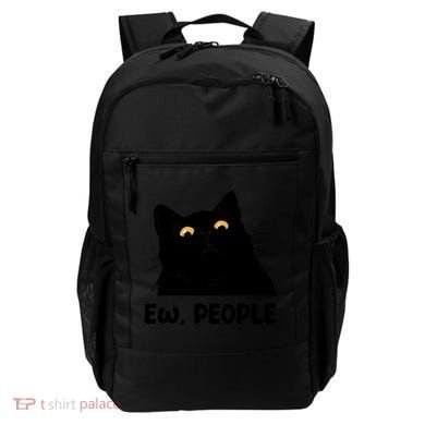 Ew People Funny Black Cat Lover Fun Cat Saying Backpack