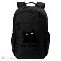 Ew People Funny Black Cat Lover Fun Cat Saying Backpack thumb 0