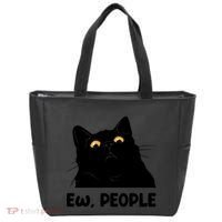 Ew People Funny Black Cat Lover Fun Cat Saying Tote Bag thumb 0