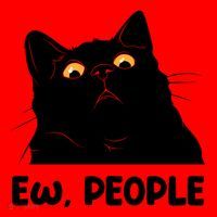 Ew People Funny Black Cat Lover Fun Cat Saying Santa Hat thumb 1