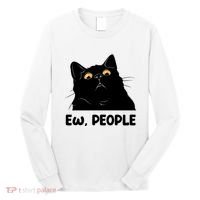 Ew People Funny Black Cat Lover Fun Cat Saying Long Sleeve Shirt thumb 0