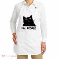 Ew People Funny Black Cat Lover Fun Cat Saying Apron thumb 2