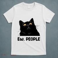 Ew People Funny Black Cat Lover Fun Cat Saying T-Shirt thumb 5