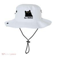 Ew People Funny Black Cat Lover Fun Cat Saying Bucket Hat thumb 0
