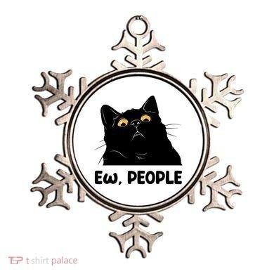 Ew People Funny Black Cat Lover Fun Cat Saying Ornament