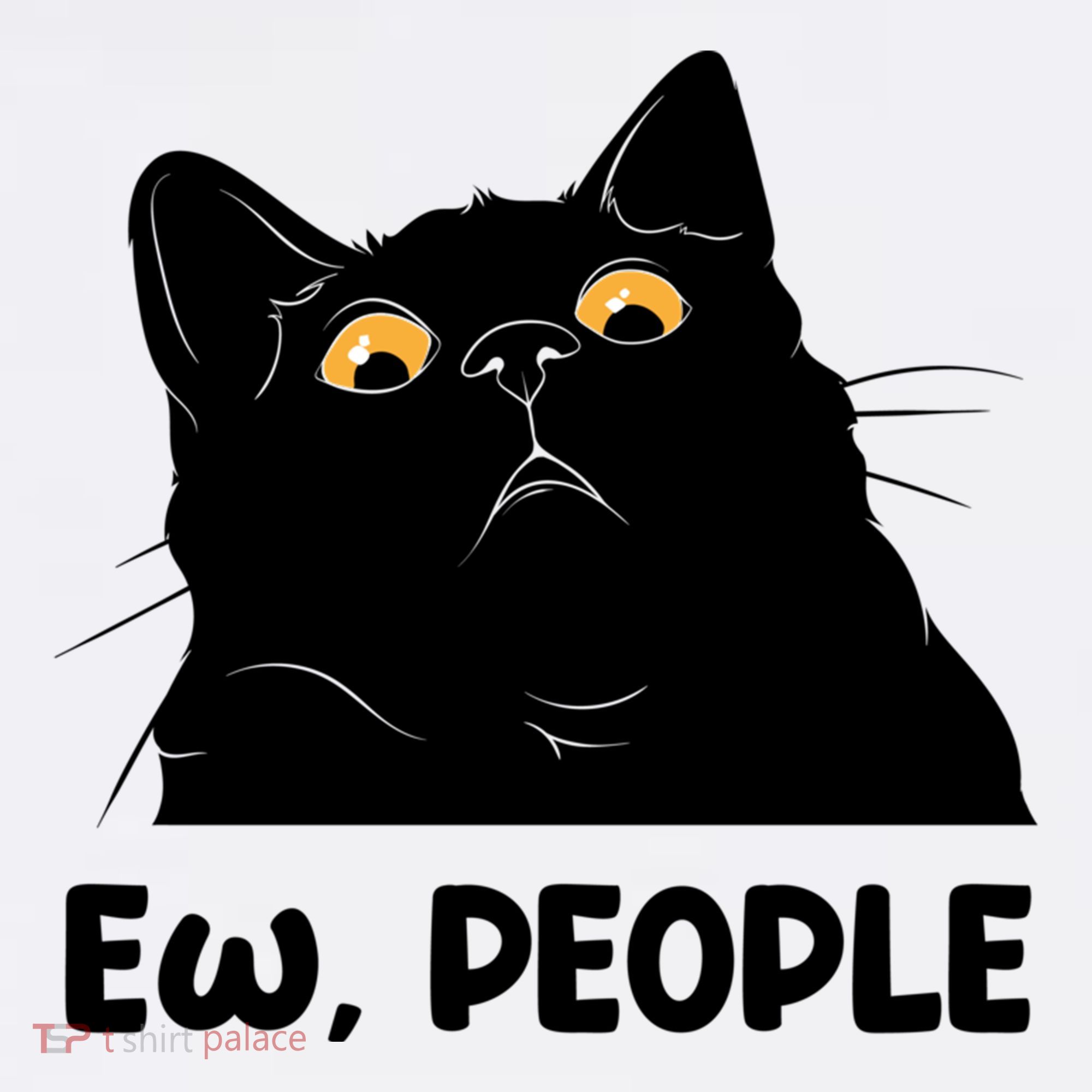 Ew People Funny Black Cat Lover Fun Cat Saying Baby Bodysuit