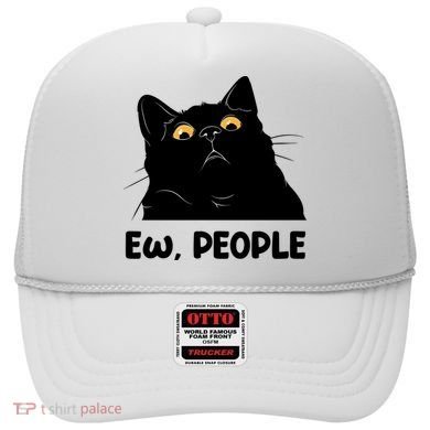 Ew People Funny Black Cat Lover Fun Cat Saying Hat