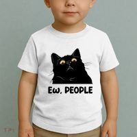 Ew People Funny Black Cat Lover Fun Cat Saying Toddler T-Shirt thumb 2