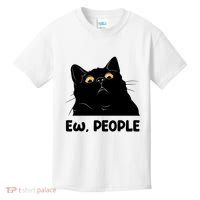 Ew People Funny Black Cat Lover Fun Cat Saying Kids T-Shirt thumb 0