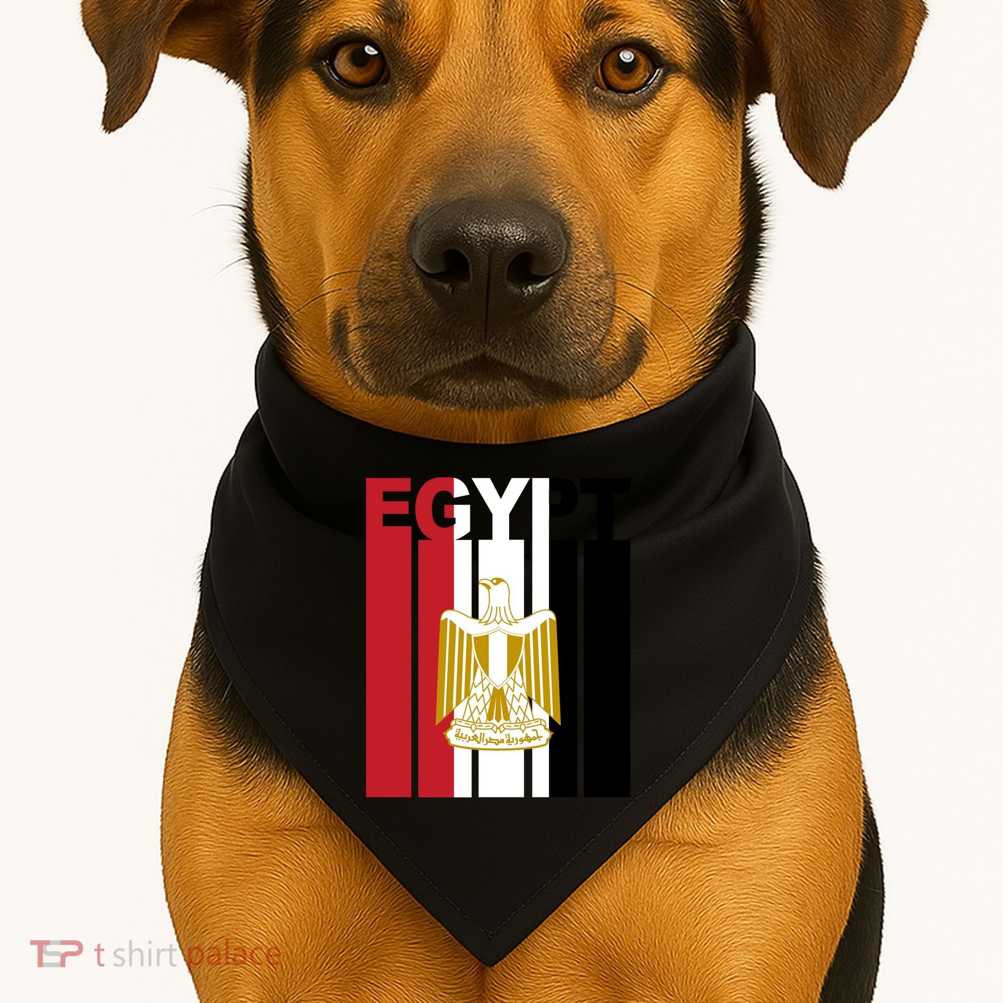 Egyptian Pride Flag National Emblem  USA-Made Doggie Bandana