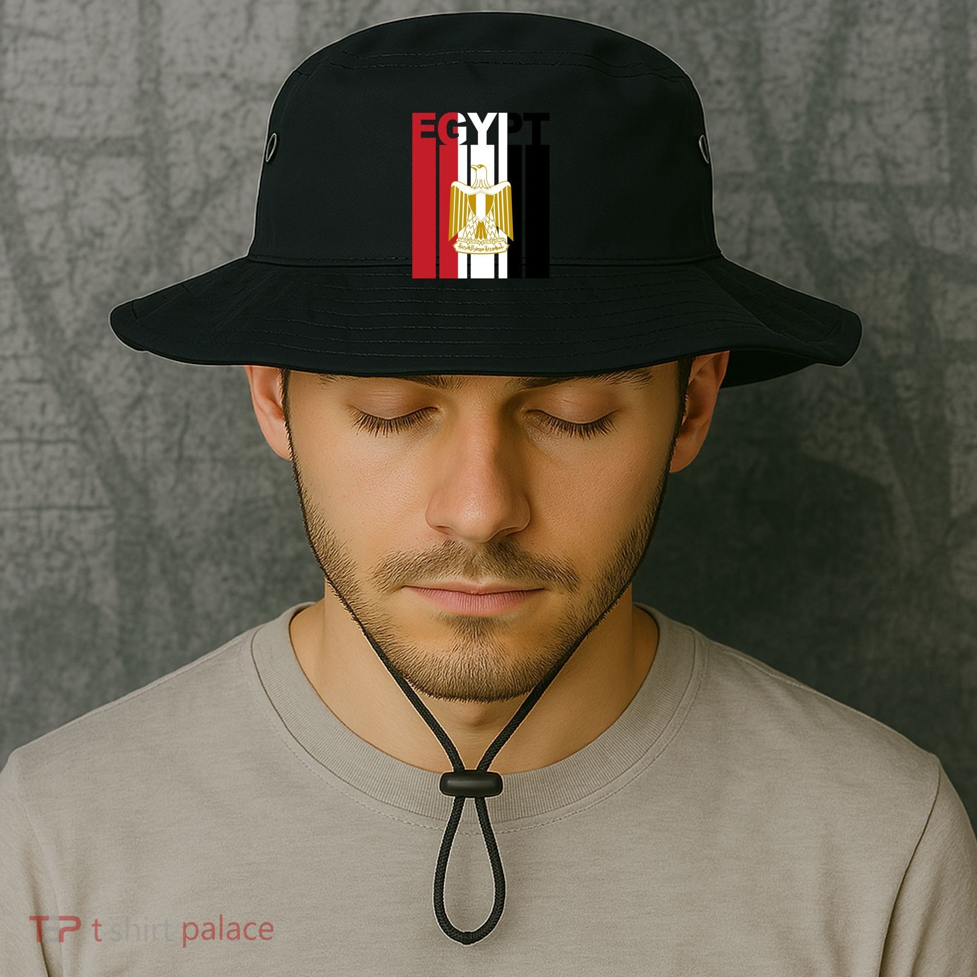 Egyptian Pride Flag National Emblem  Bucket Hat