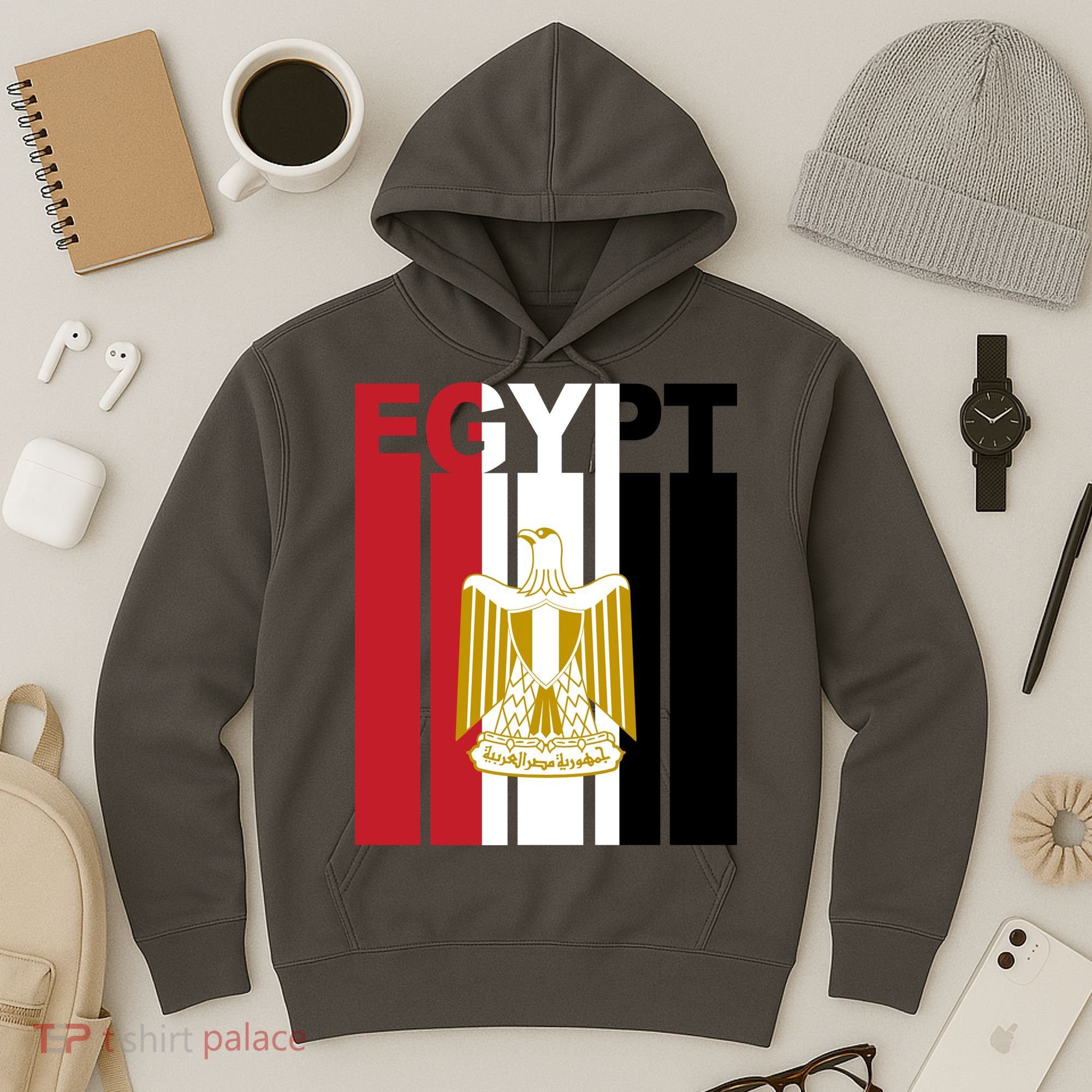 Egyptian Pride Flag National Emblem  Hoodie