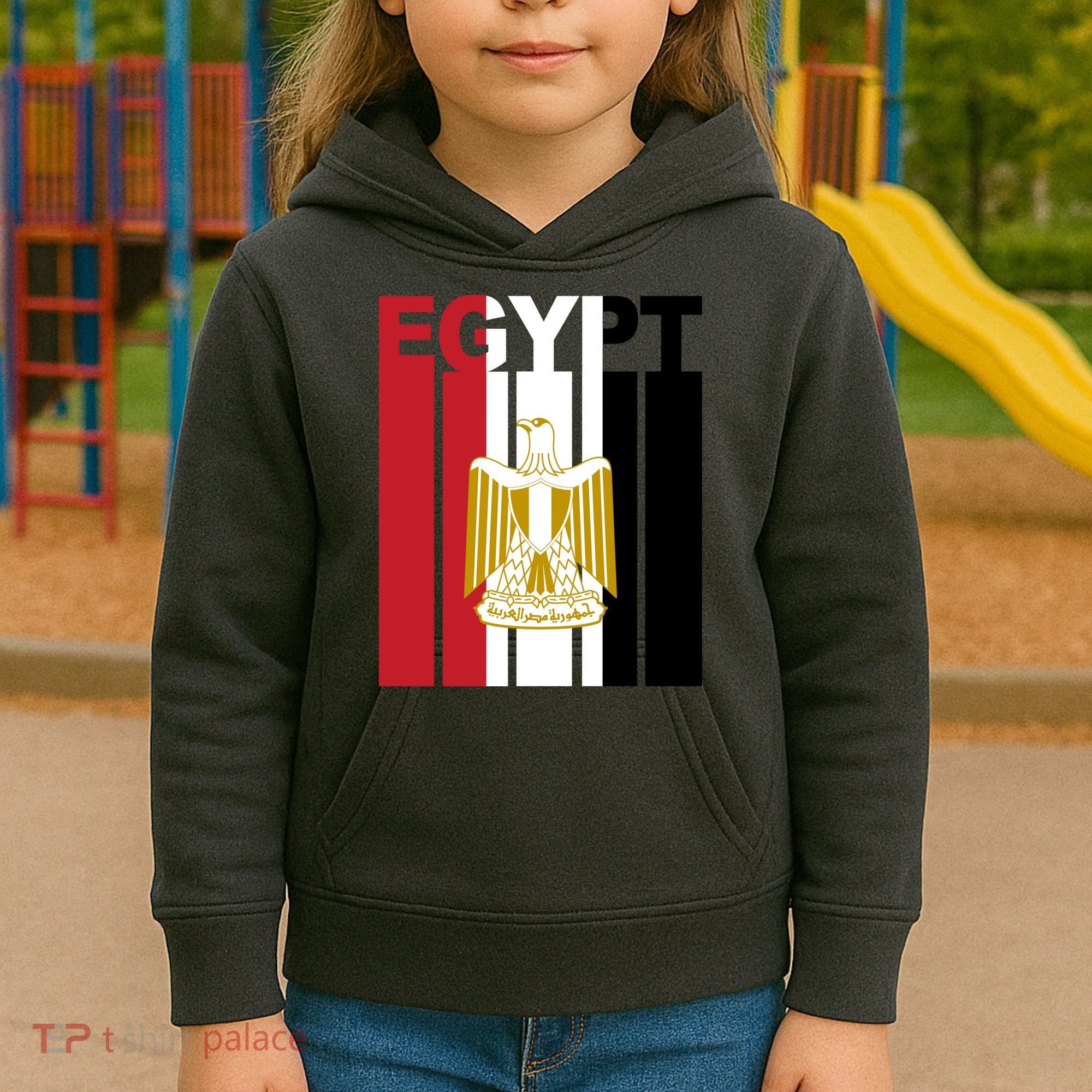 Egyptian Pride Flag National Emblem  Kids Hoodie
