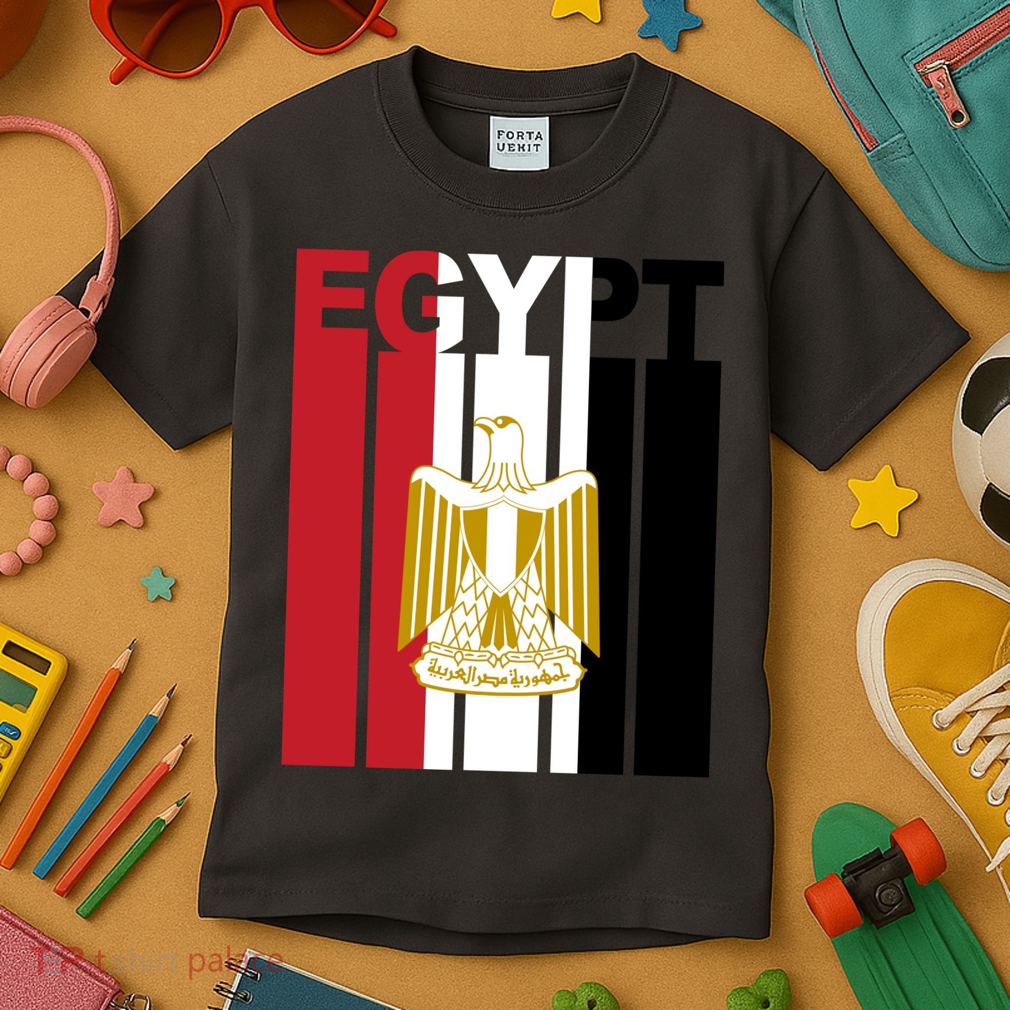 Egyptian Pride Flag National Emblem  Kids T-Shirt