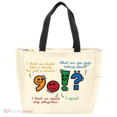 English Punctuation Funny Tote Bag