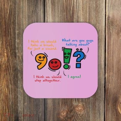 English Punctuation Funny Coaster