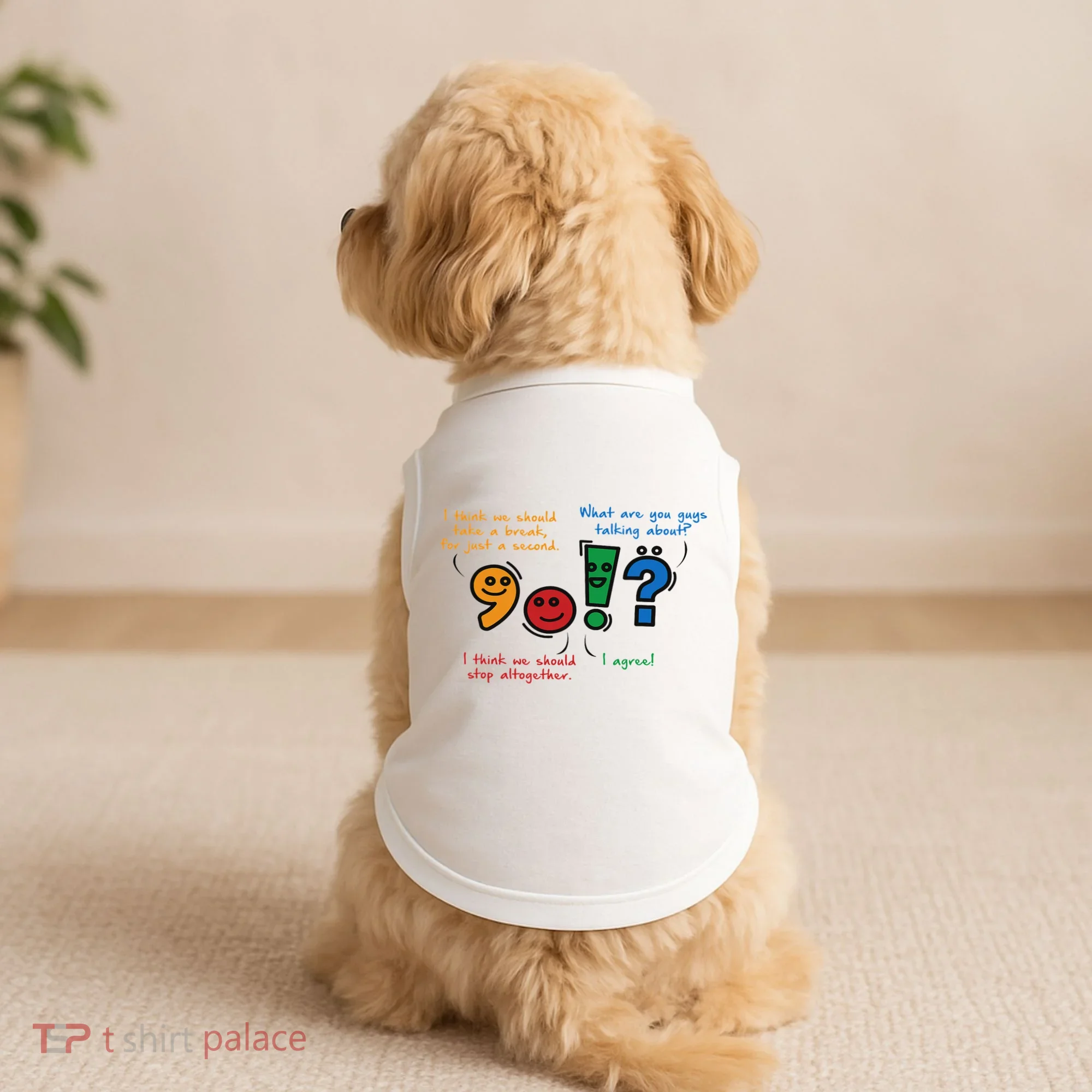 English Punctuation Funny Doggie Tank